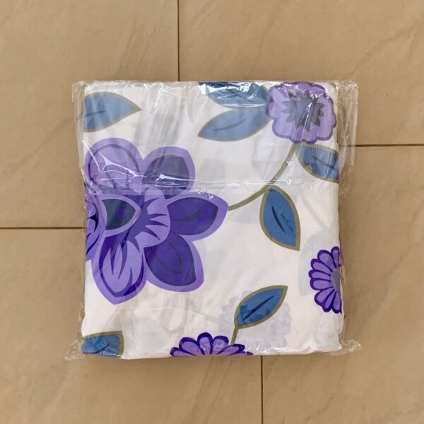Drap de lit fleuri bleu violet + 2 taies – Image 2