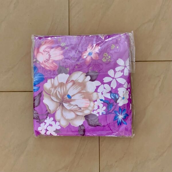 Drap de lit fleuri rose blanc + 2 taies – Image 2