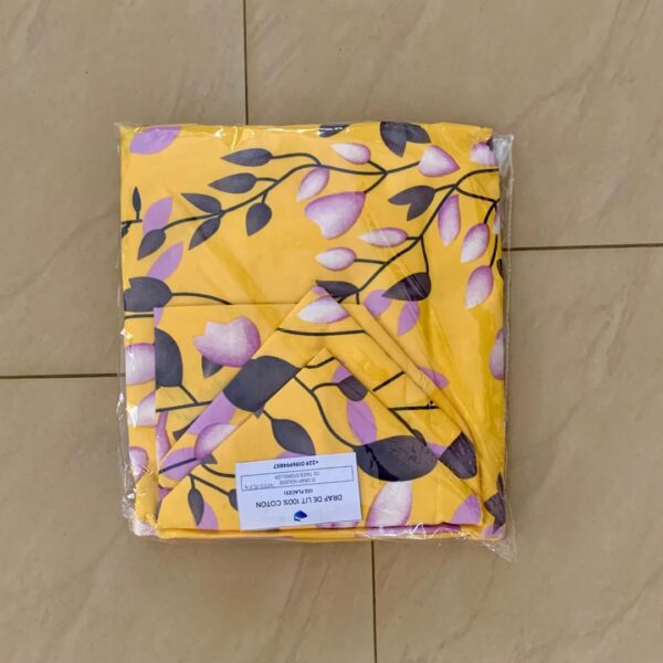 Drap de lit fleuri violet noir+ 2 taies